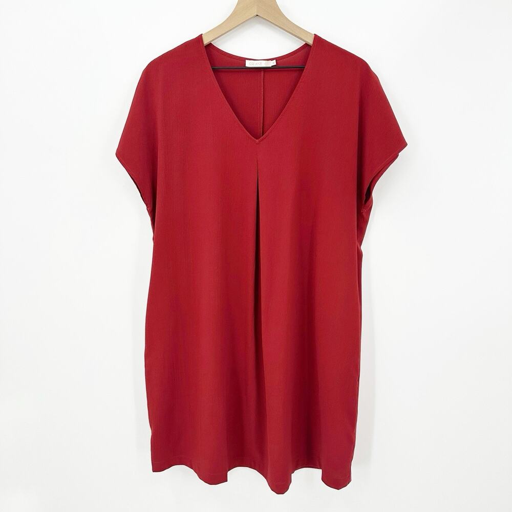 Oriane Womens Shift Dress M Rust Red Minimalist Relaxed Modern Capsule Wardrobe